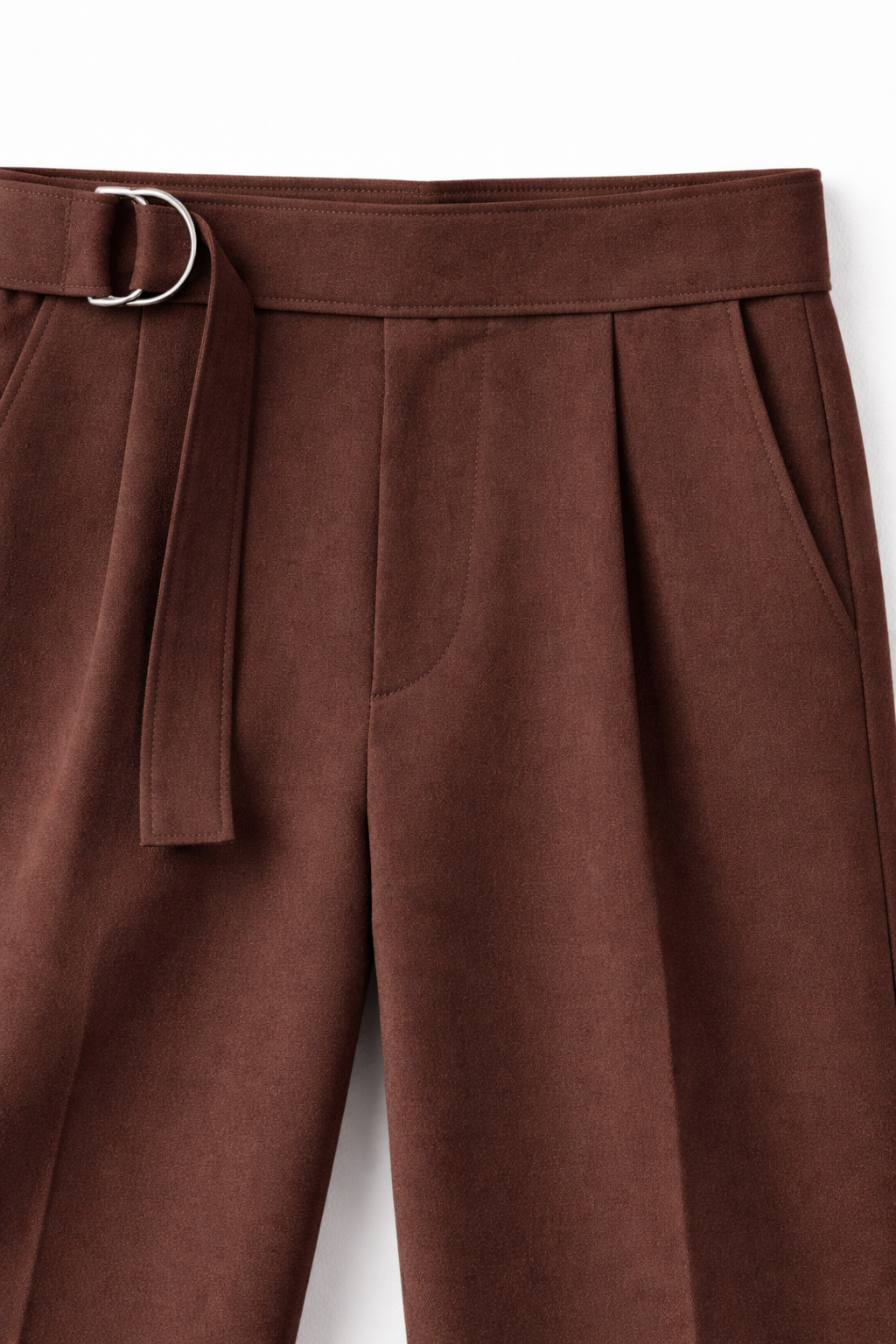 Brown Cocoa  Pleated Trousers