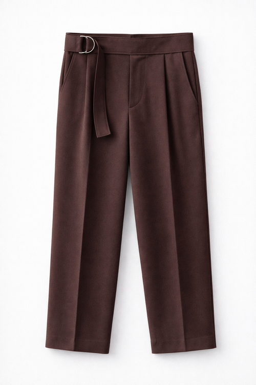 Brown Cocoa  Pleated Trousers